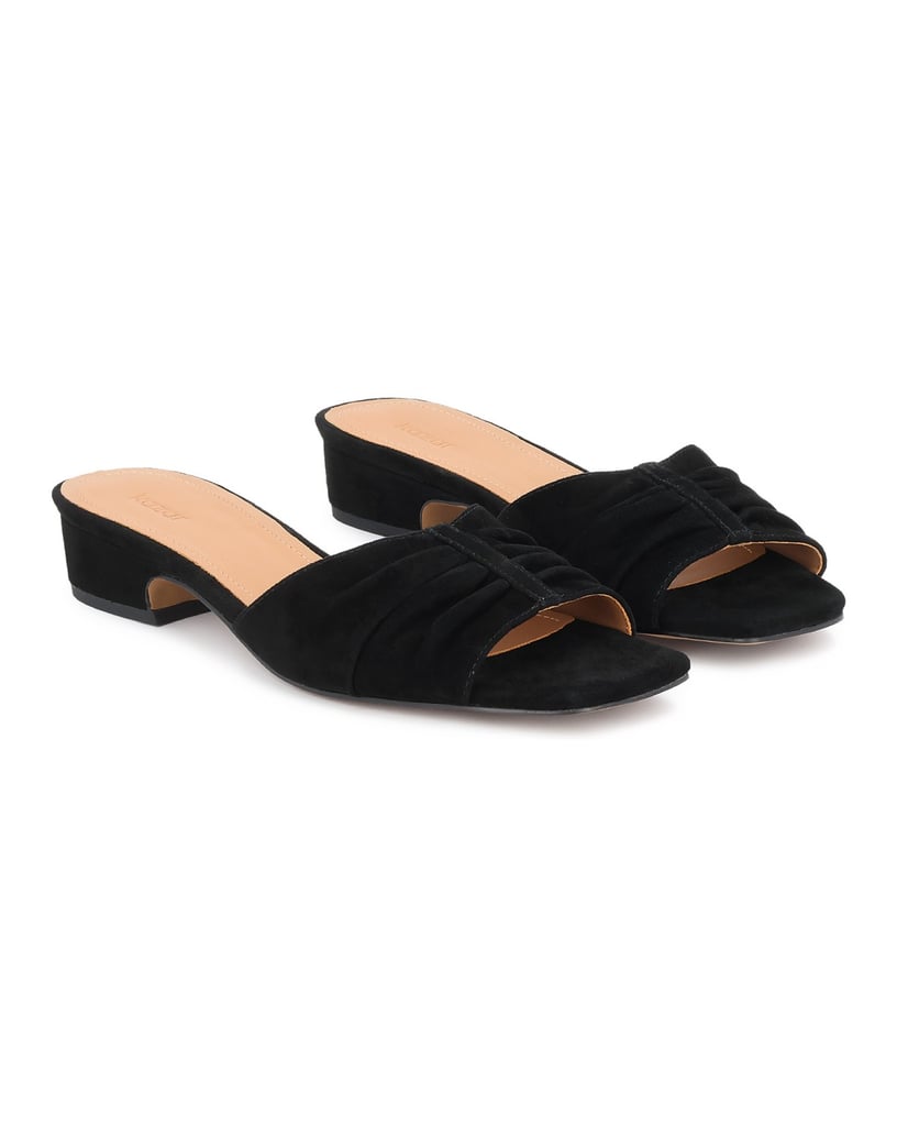 Kazar-Schwarze-Wildleder-Flip-Flops-mit-Crinkle-Obermaterial-schwarz