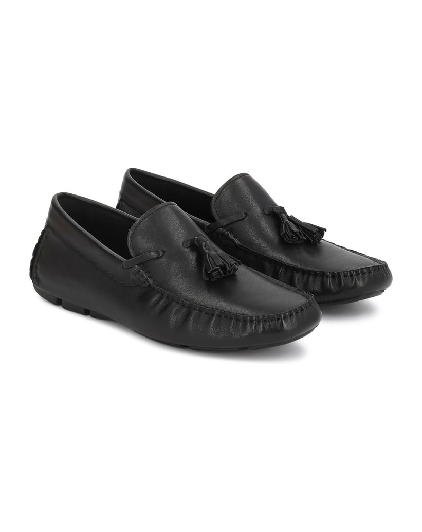 Kazar-Schwarze-Herrenmokassins-aus-Leder-mit-Quasten-schwarz