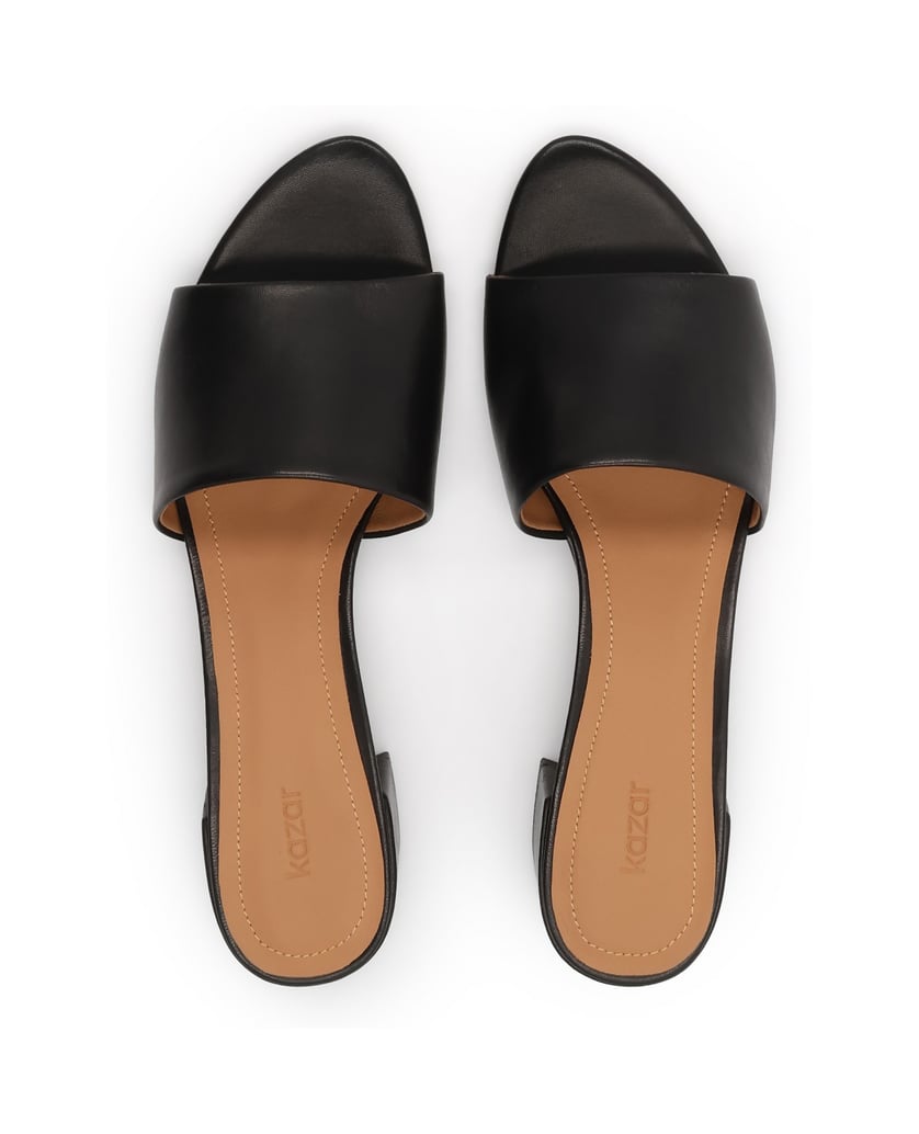 Kazar-Schwarze-Leder-Flip-Flops-mit-breitem-Absatz-schwarz