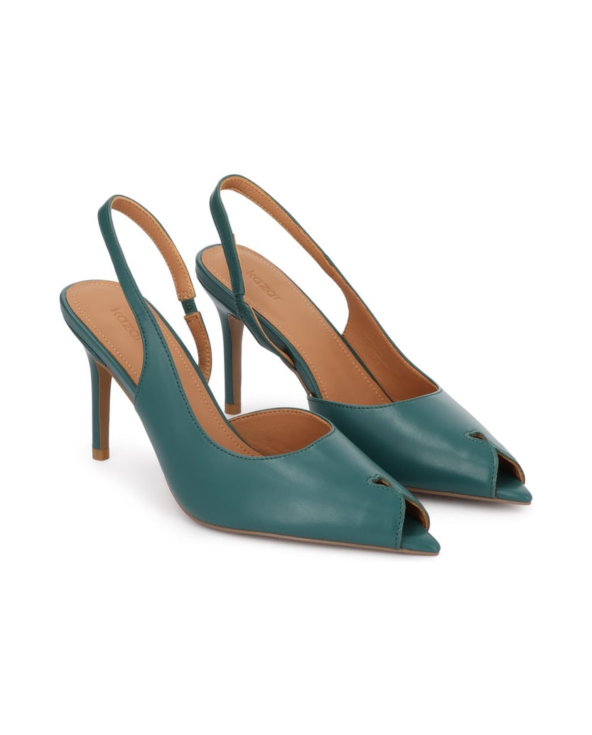 Kazar-Slingback-Pumps-mit-verlängerten-offenen-Nasen-grün