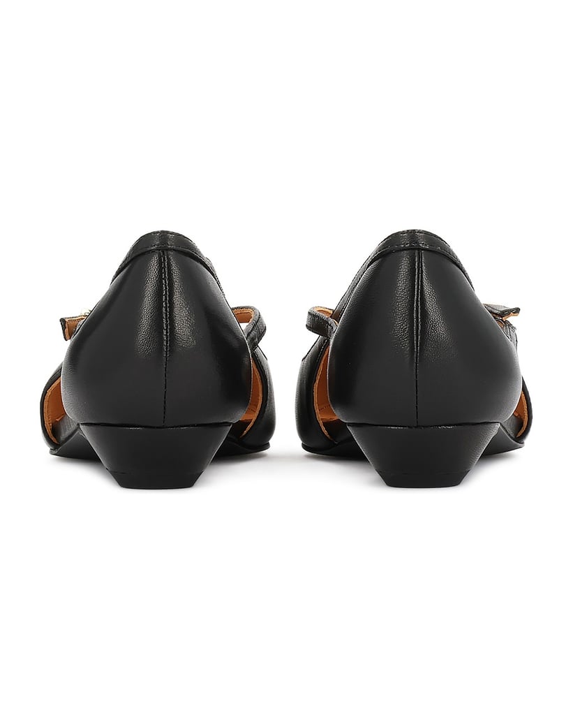 Kazar-Schwarze-Lederpumps-mit-Riemchen-schwarz