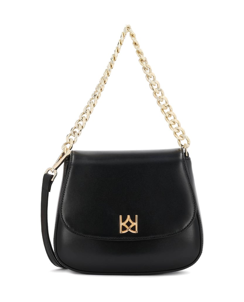 Kazar-Lederhandtasche-mit-Kette-und-Riemen-schwarz