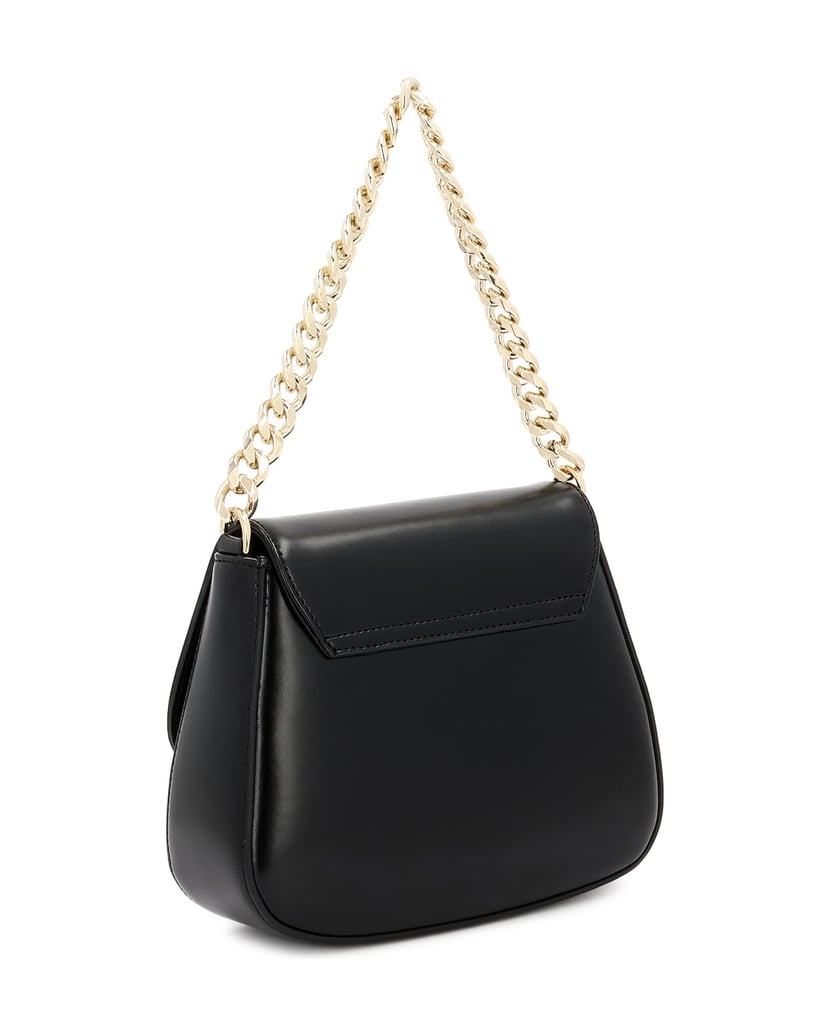 Kazar-Lederhandtasche-mit-Kette-und-Riemen-schwarz