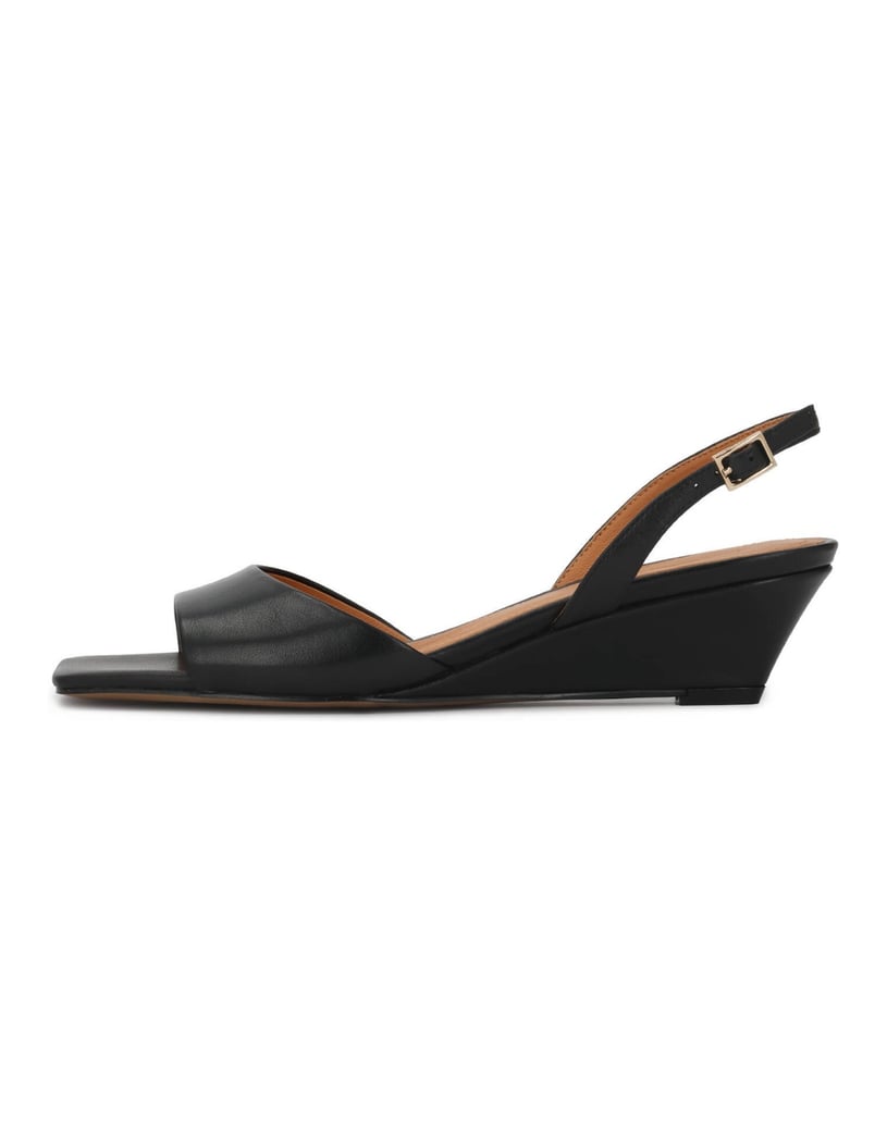 Kazar-Schwarze-Plateau-Sandalen-mit-quadratischer-Zehe-schwarz