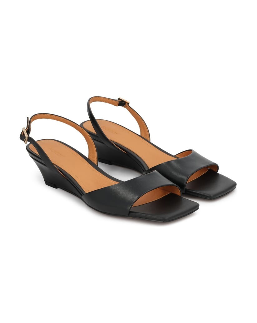 Kazar-Schwarze-Plateau-Sandalen-mit-quadratischer-Zehe-schwarz