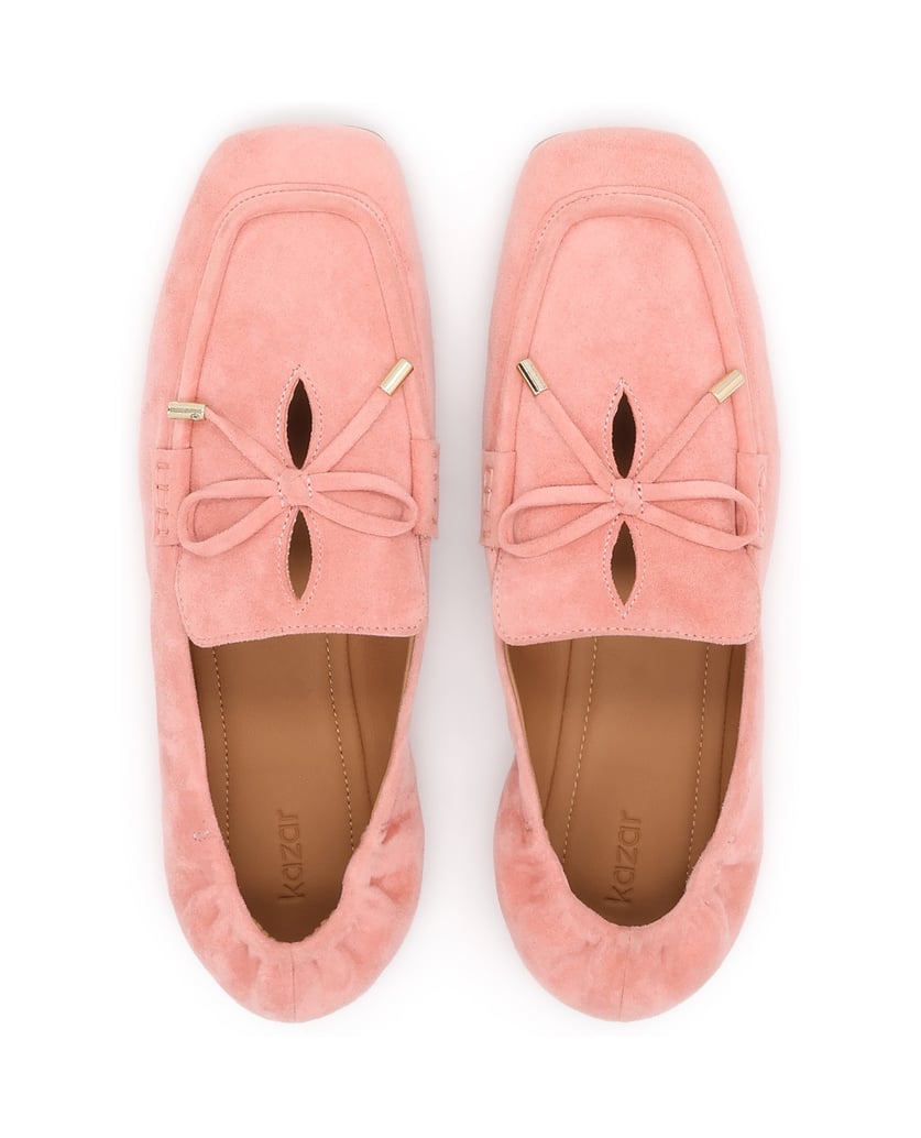 Kazar-Rosa-Halbschuhe-aus-Wildleder-mit-Gummi-an-der-Ferse-pink