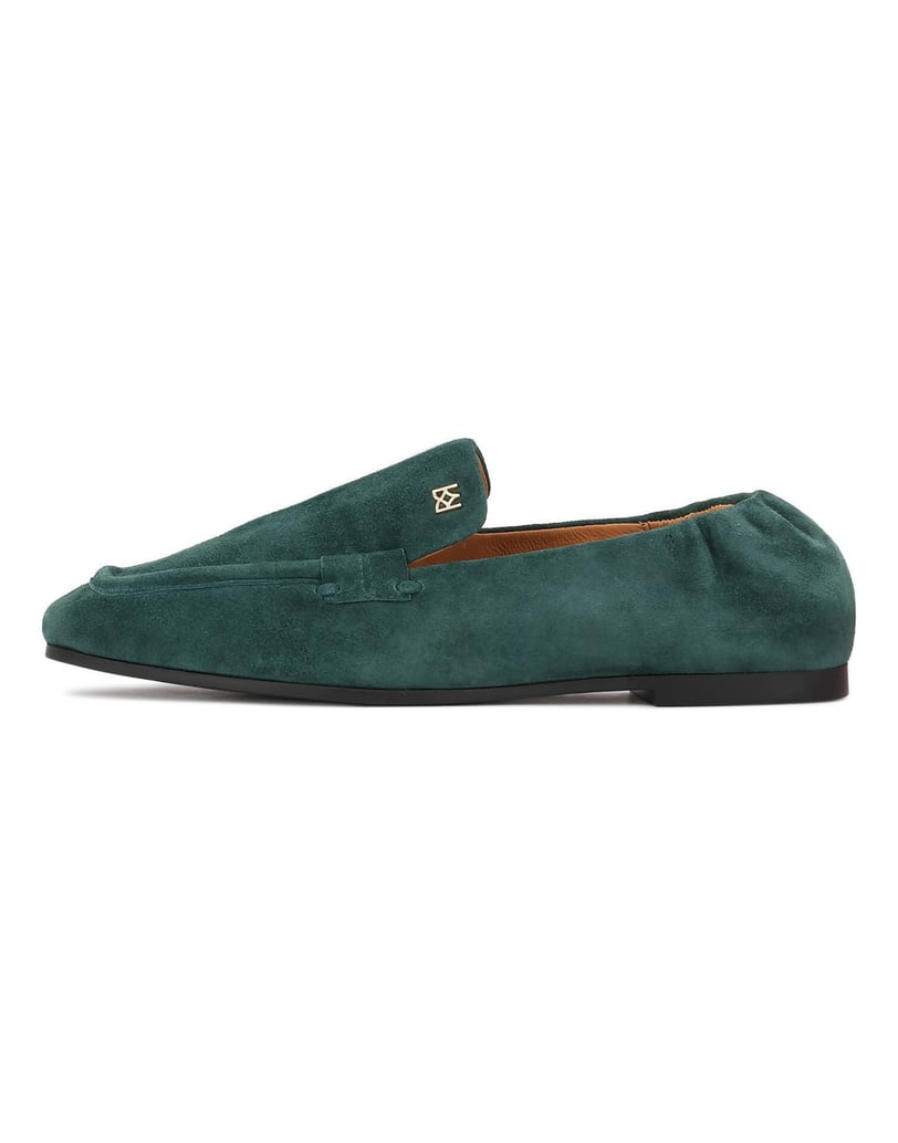 Kazar-Halbschuhe-aus-grünem-Wildleder-mit-Monogramm-grün