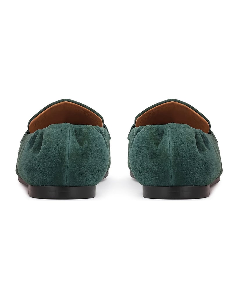 Kazar-Halbschuhe-aus-grünem-Wildleder-mit-Monogramm-grün