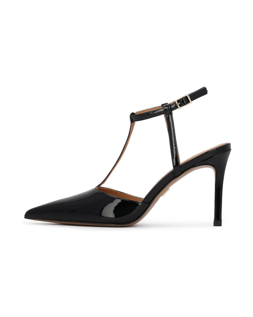 Kazar-Lackierte-schwarze-Pumps-mit-Riemen-um-den-Knöchel-schwarz