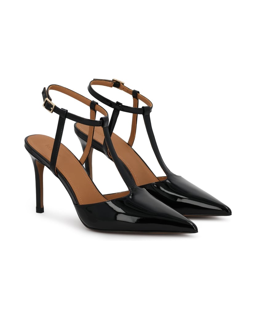 Kazar-Lackierte-schwarze-Pumps-mit-Riemen-um-den-Knöchel-schwarz