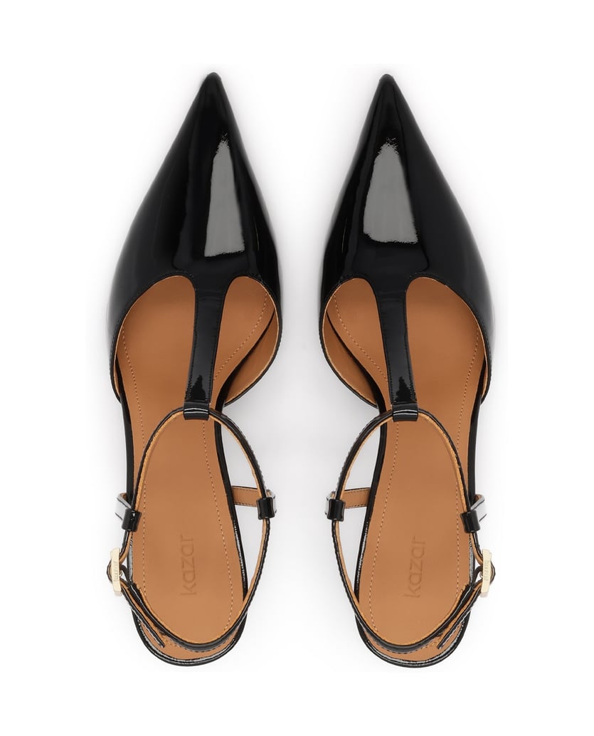 Kazar-Lackierte-schwarze-Pumps-mit-Riemen-um-den-Knöchel-schwarz