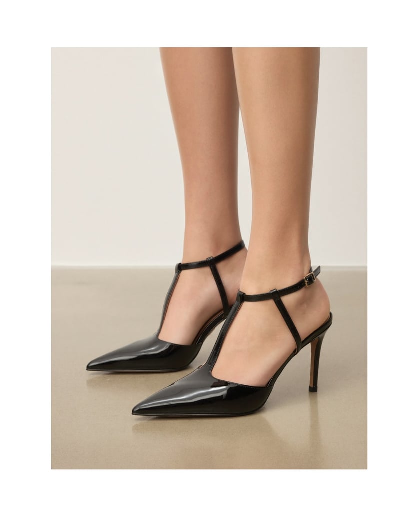 Kazar-Lackierte-schwarze-Pumps-mit-Riemen-um-den-Knöchel-schwarz
