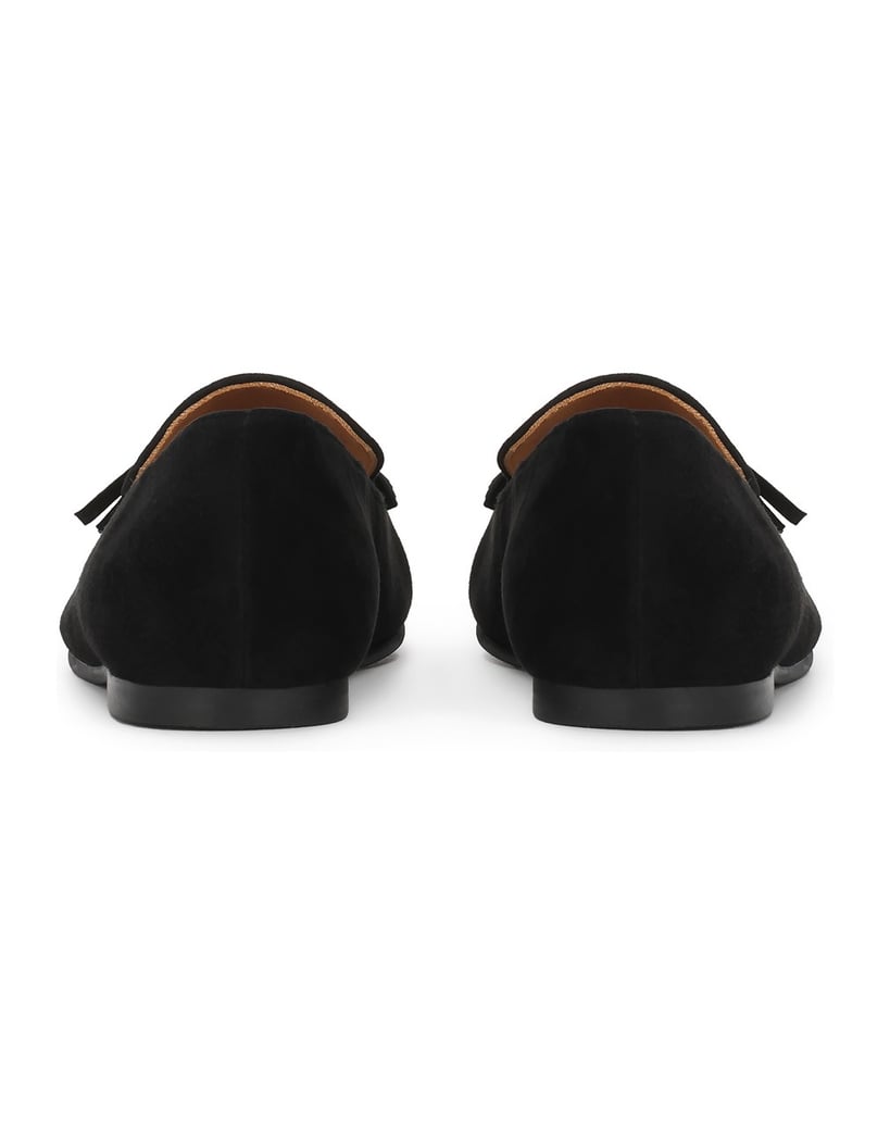 Kazar-Schwarze-Wildleder-Slipper-mit-doppelter-Halskette-schwarz