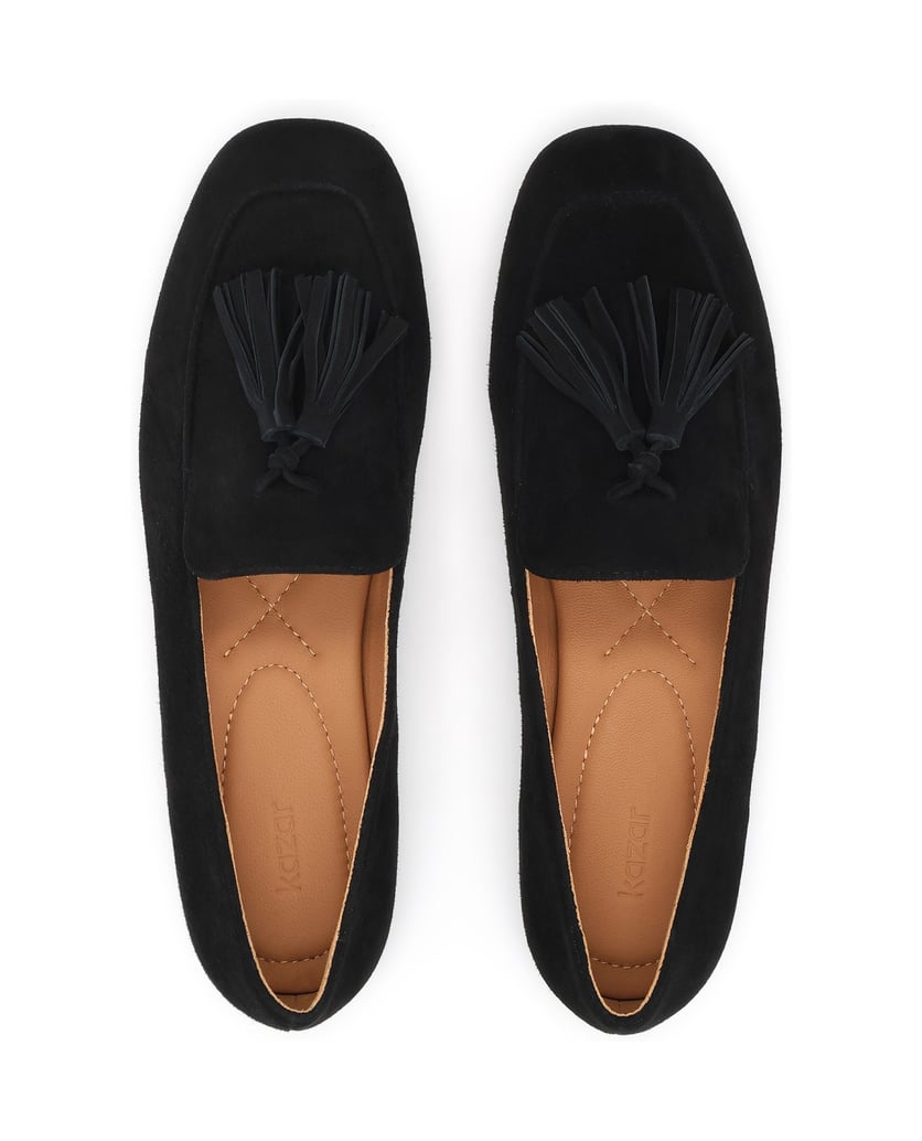 Kazar-Schwarze-Wildleder-Slipper-mit-doppelter-Halskette-schwarz
