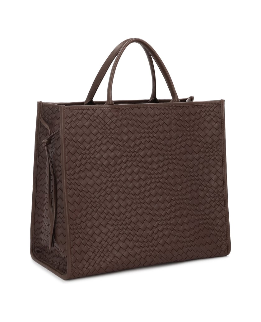 Kazar-Braune-geflochtene-Naturlederhandtasche-mit-Innenbeutel-braun