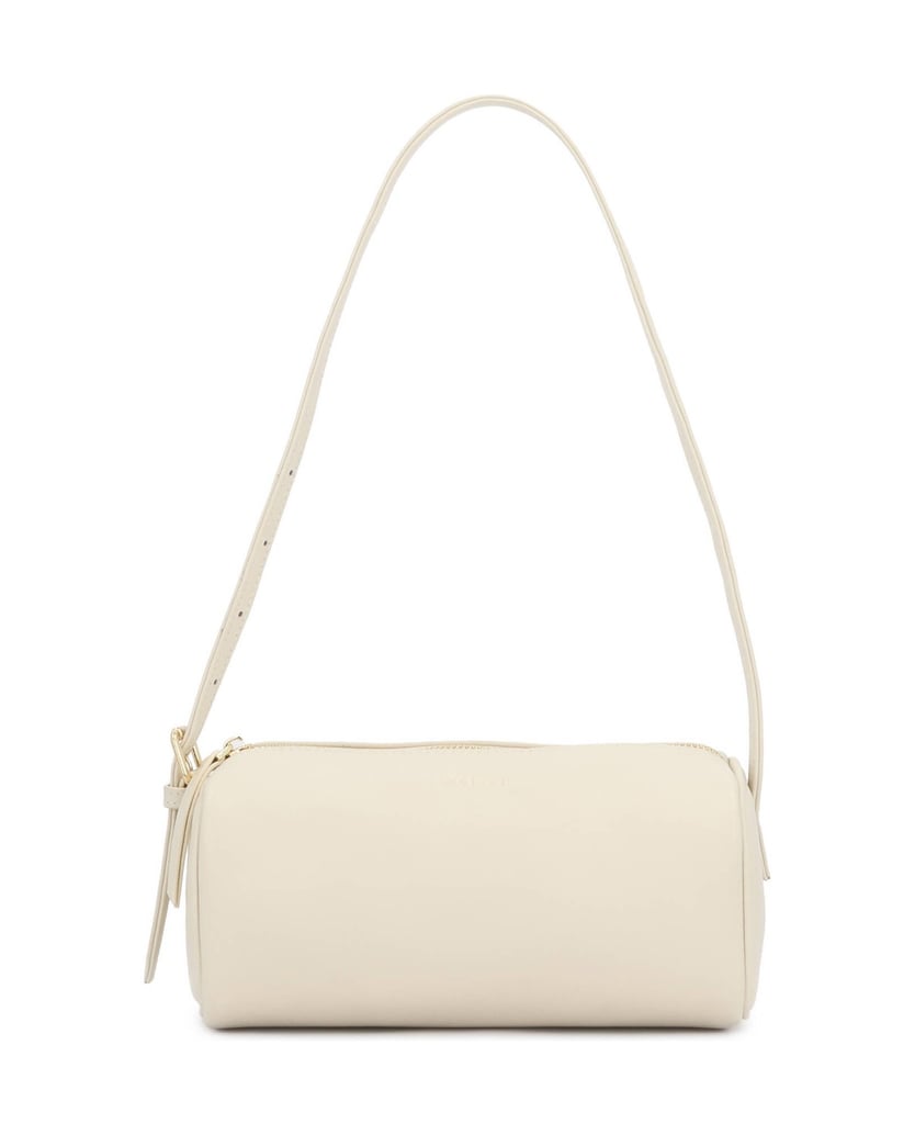 Kazar-Handtasche-aus-Leder-im-Farbton-gebrochenes-Weiß-in-Form-einer-Röhre-weiss