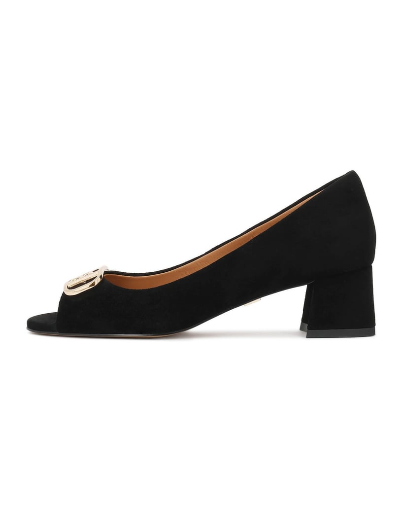 Kazar-Niedrige-Peep-Toe-Pumps-aus-Wildleder-schwarz