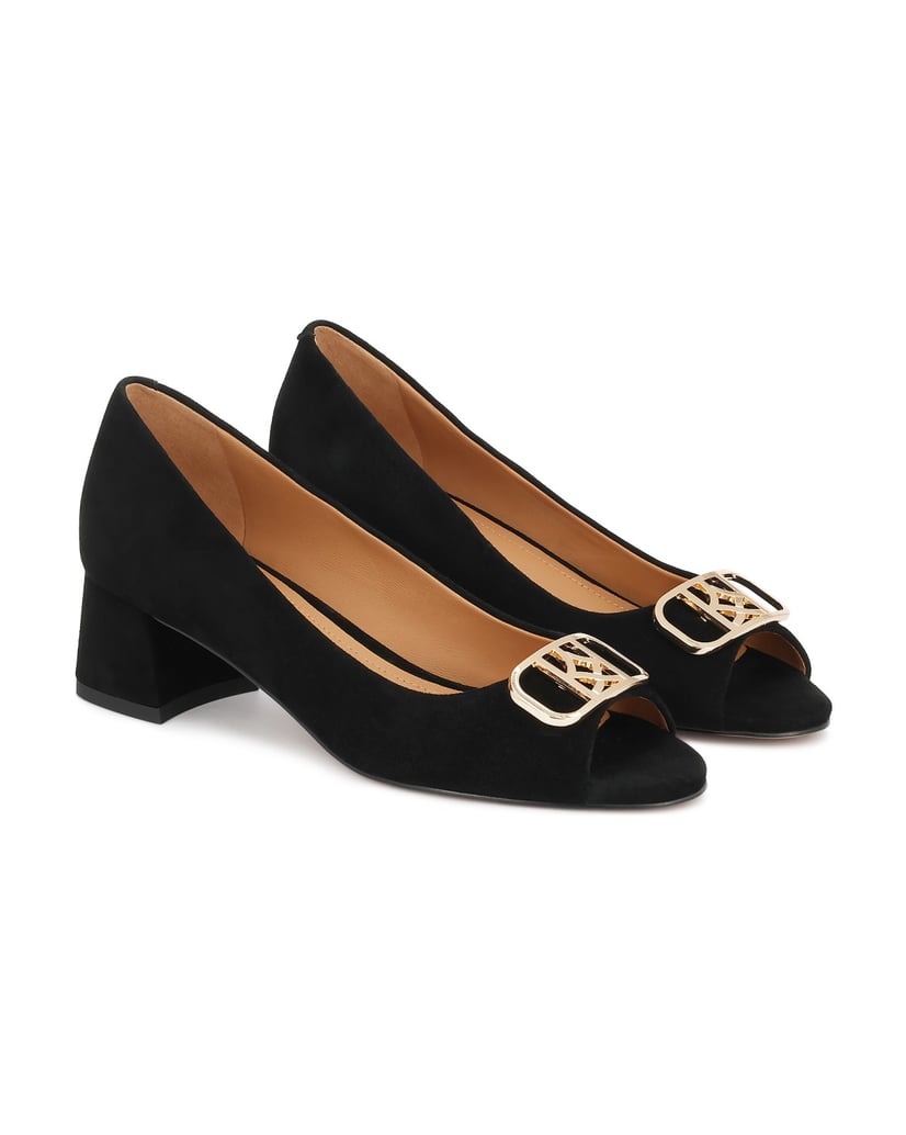 Kazar-Niedrige-Peep-Toe-Pumps-aus-Wildleder-schwarz