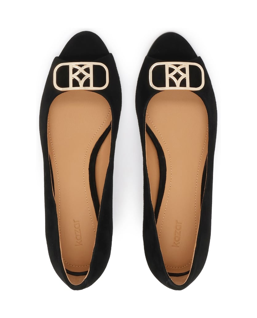 Kazar-Niedrige-Peep-Toe-Pumps-aus-Wildleder-schwarz