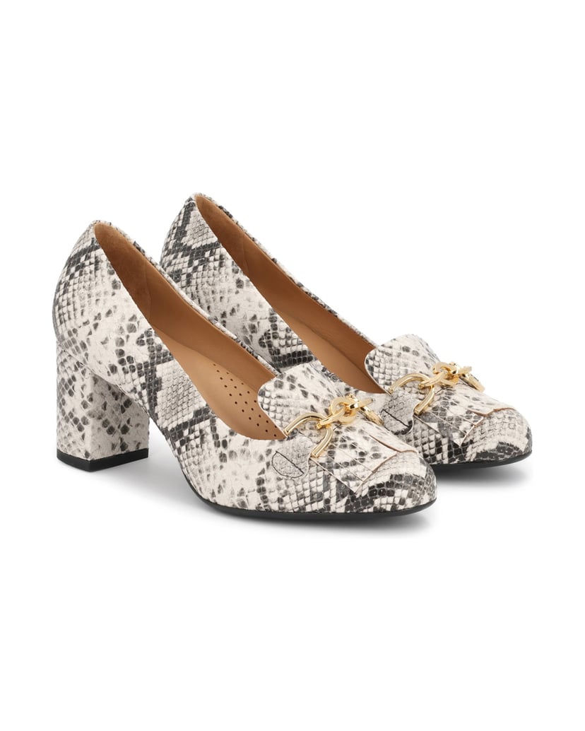 Kazar-Gemusterte-Pumps-aus-geprägtem-Leder-weiss