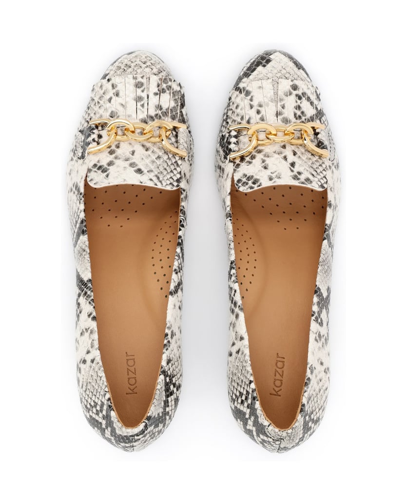 Kazar-Gemusterte-Pumps-aus-geprägtem-Leder-weiss