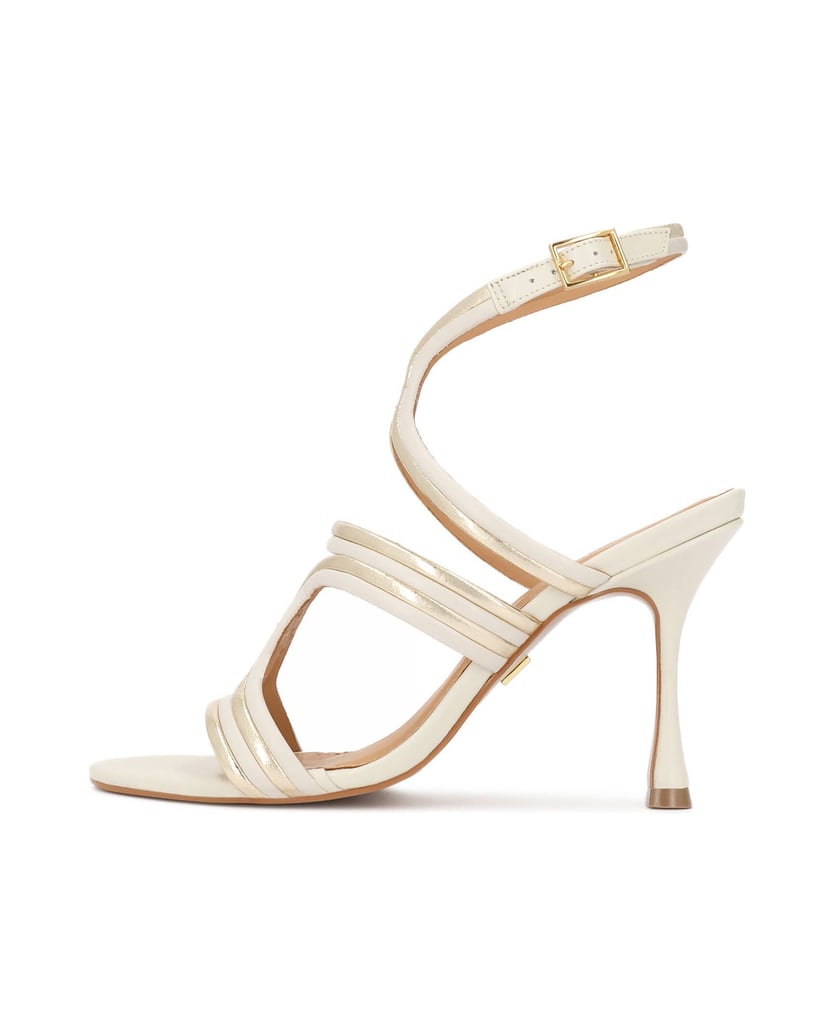 Kazar-Weiße-und-goldene-Ledersandalen-weiss