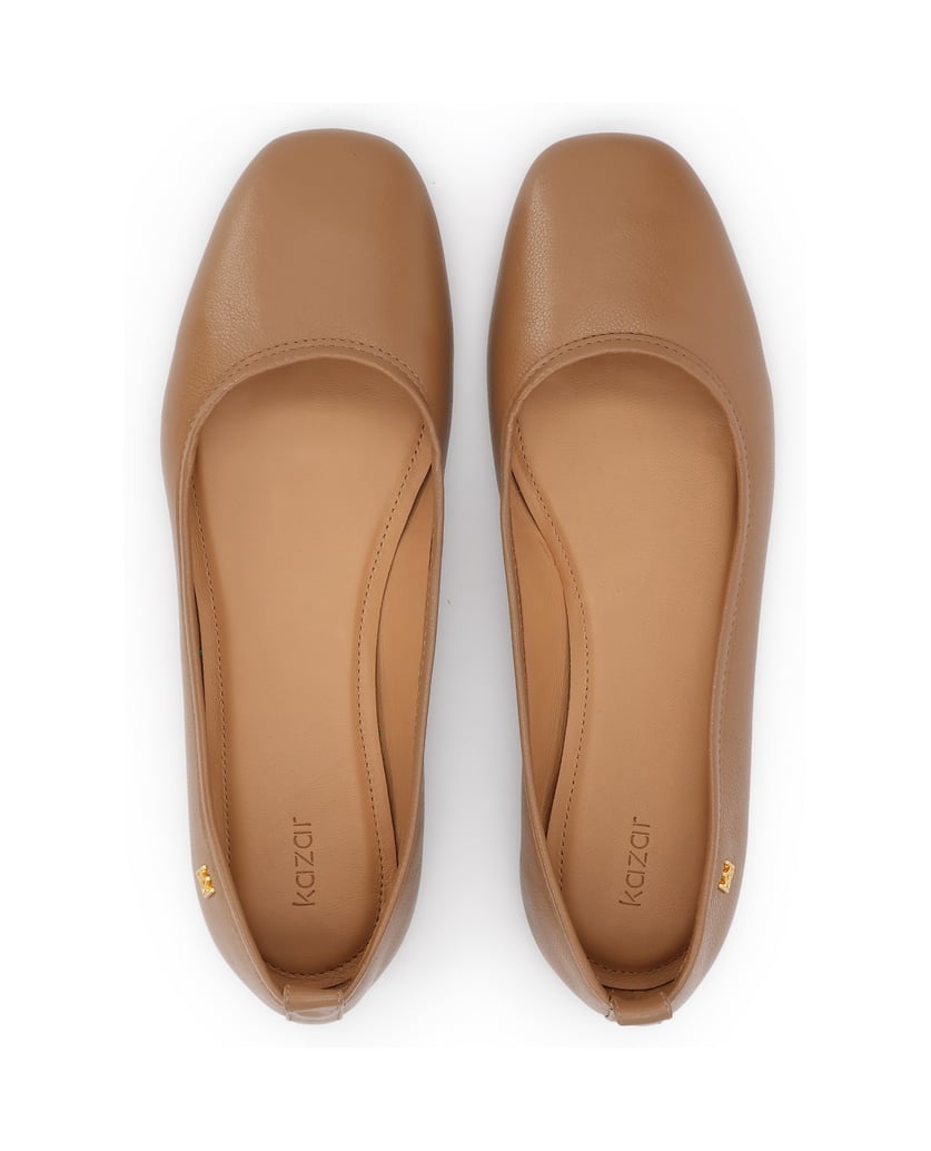 Kazar-Hellbraune-Lederballerinas-camel