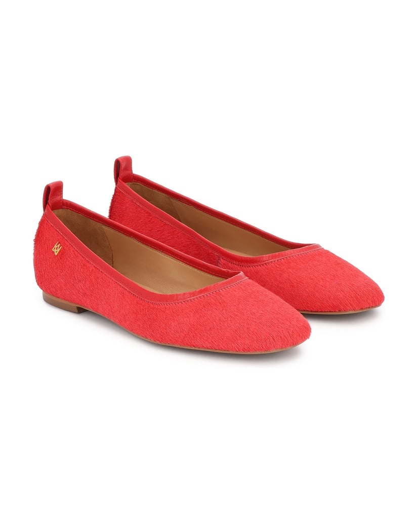 Kazar-Rote-Lederballerinas-mit-Naturhaar-rot