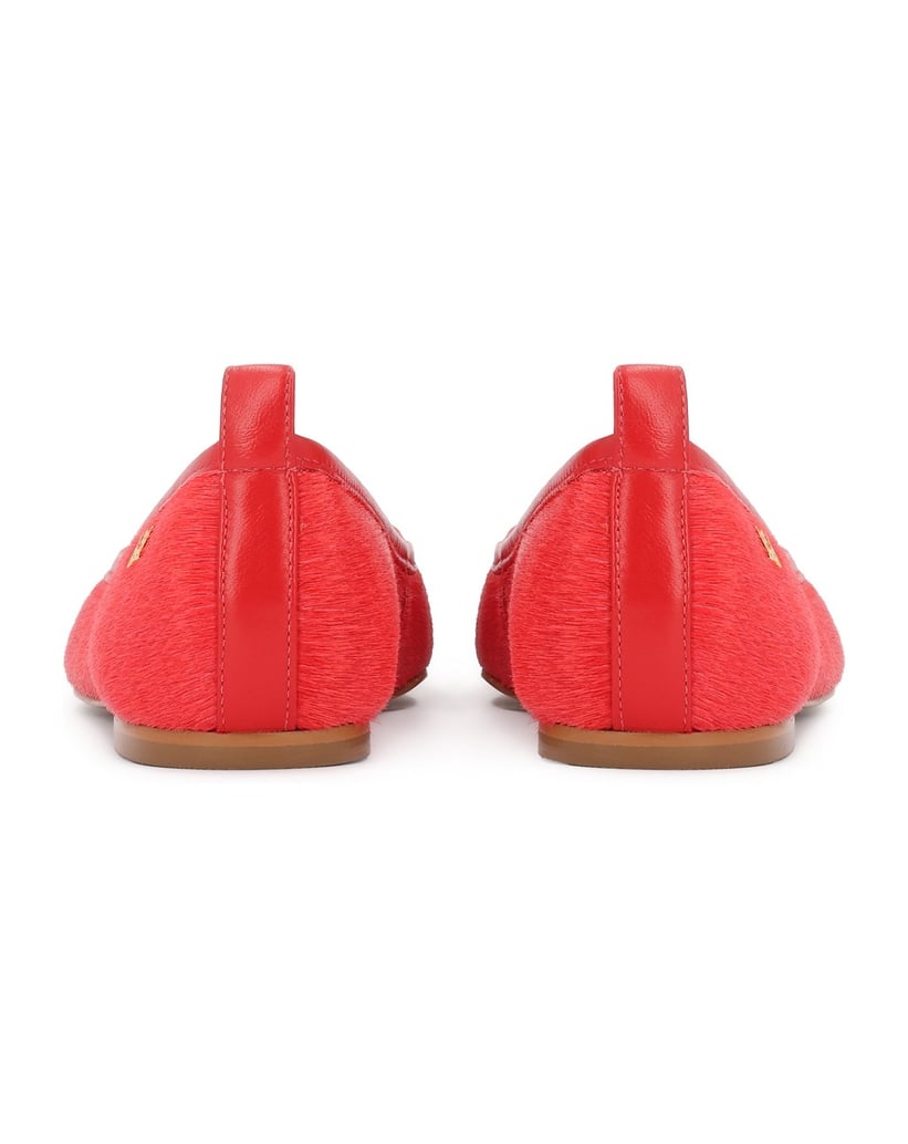 Kazar-Rote-Lederballerinas-mit-Naturhaar-rot