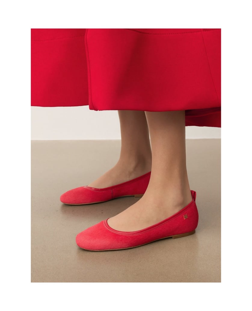 Kazar-Rote-Lederballerinas-mit-Naturhaar-rot