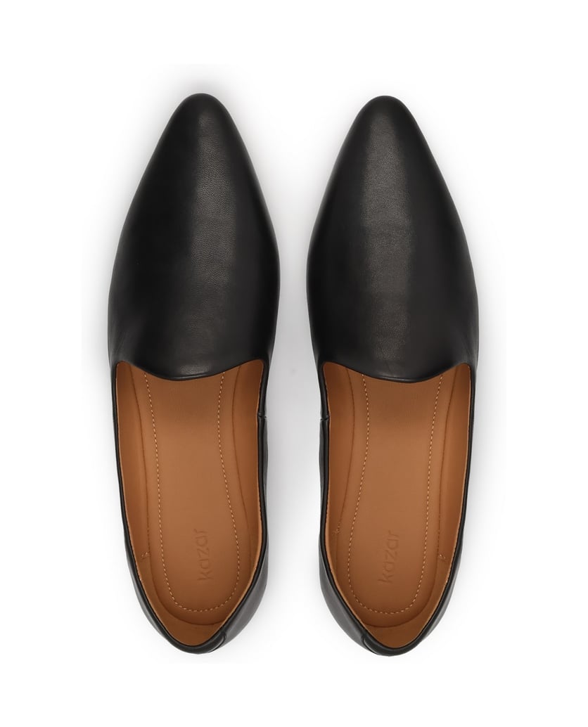 Kazar-Weiche-schwarze-Lederhalbschuhe-schwarz