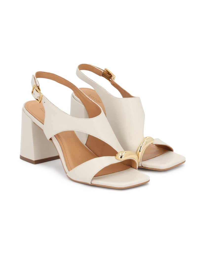 Kazar-Ledersandalen-mit-ausgeschnittenem-Schaft-weiss