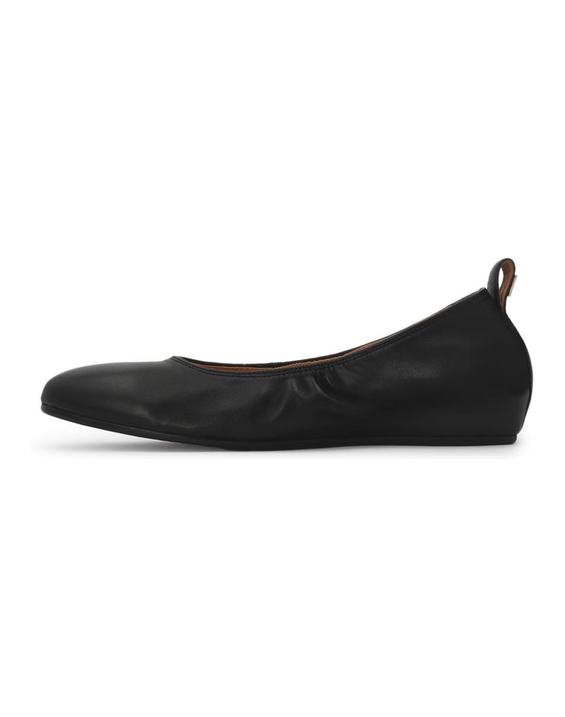 Kazar-Schwarze-Lederballerinas-mit-Gummibandbesatz-schwarz