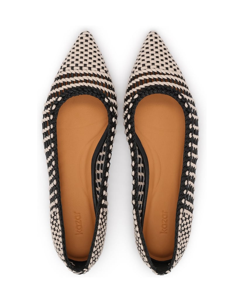 Kazar-Elegante-geflochtene-Lederpumps-in-Schwarz-und-Beige-beige