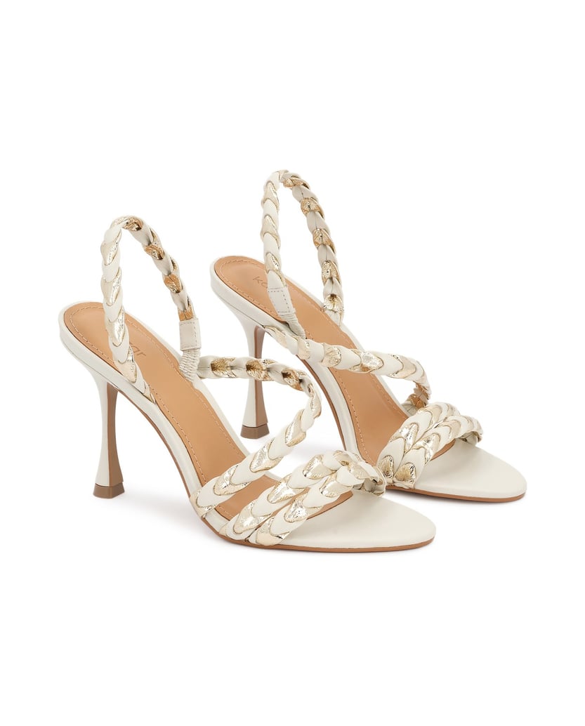 Kazar-Weiß-goldene-Sandalen-mit-Absatz-weiss