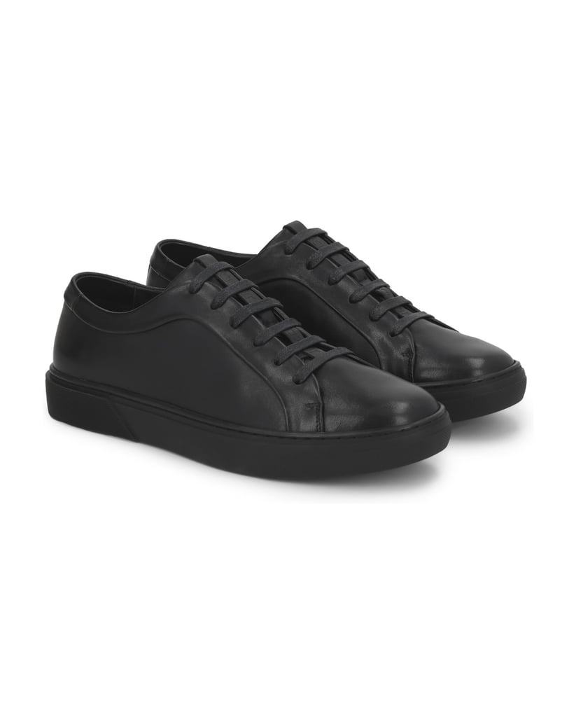 Kazar-Schwarze-Herren-Leder-Turnschuhe-schwarz
