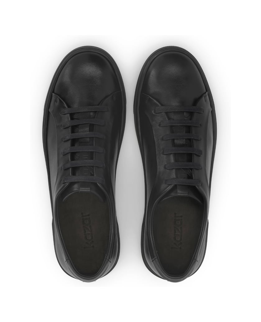 Kazar-Schwarze-Herren-Leder-Turnschuhe-schwarz