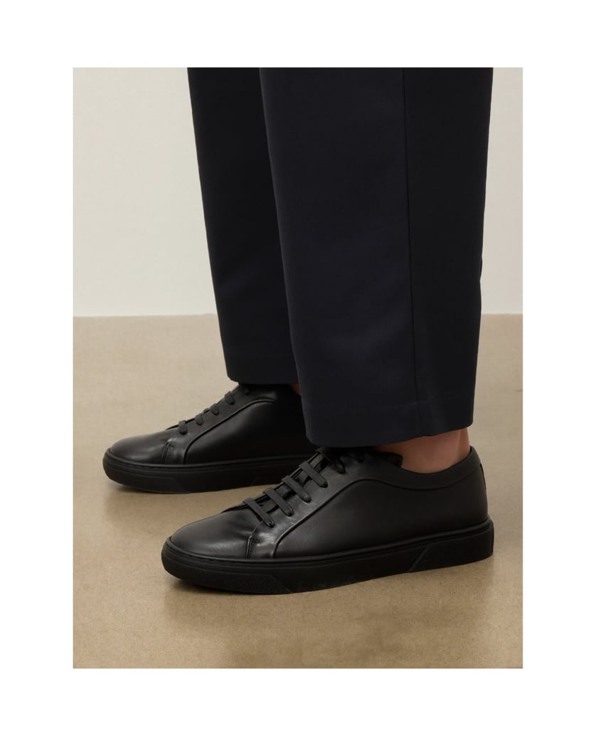 Kazar-Schwarze-Herren-Leder-Turnschuhe-schwarz