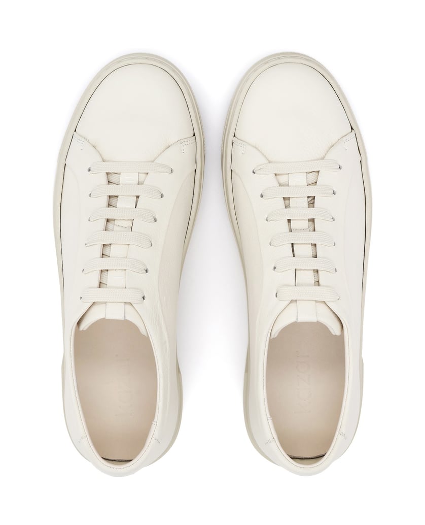Kazar-Herren-Sneakers-aus-Naturleder-in-gebrochenem-Weiß-weiss