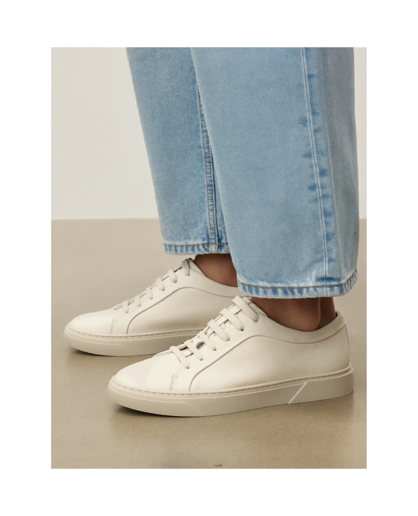 Kazar-Herren-Sneakers-aus-Naturleder-in-gebrochenem-Weiß-weiss