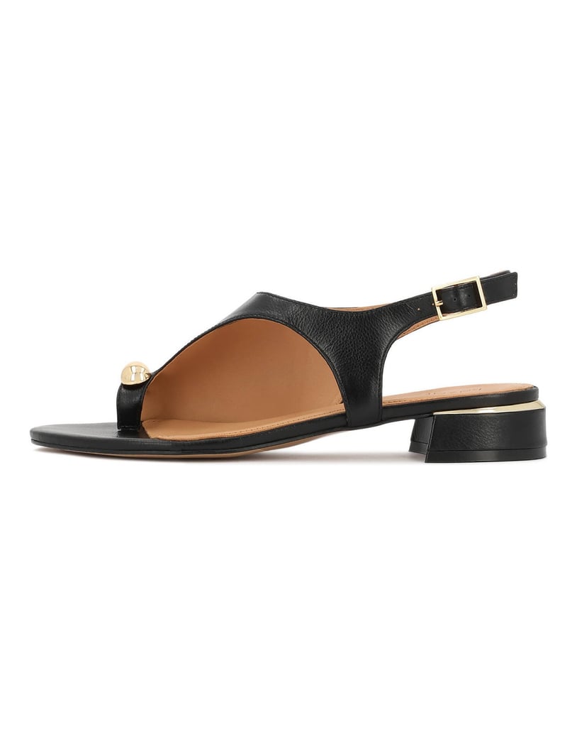 Kazar-Niedrige-Sandalen-aus-Leder-mit-Metallverzierung-schwarz