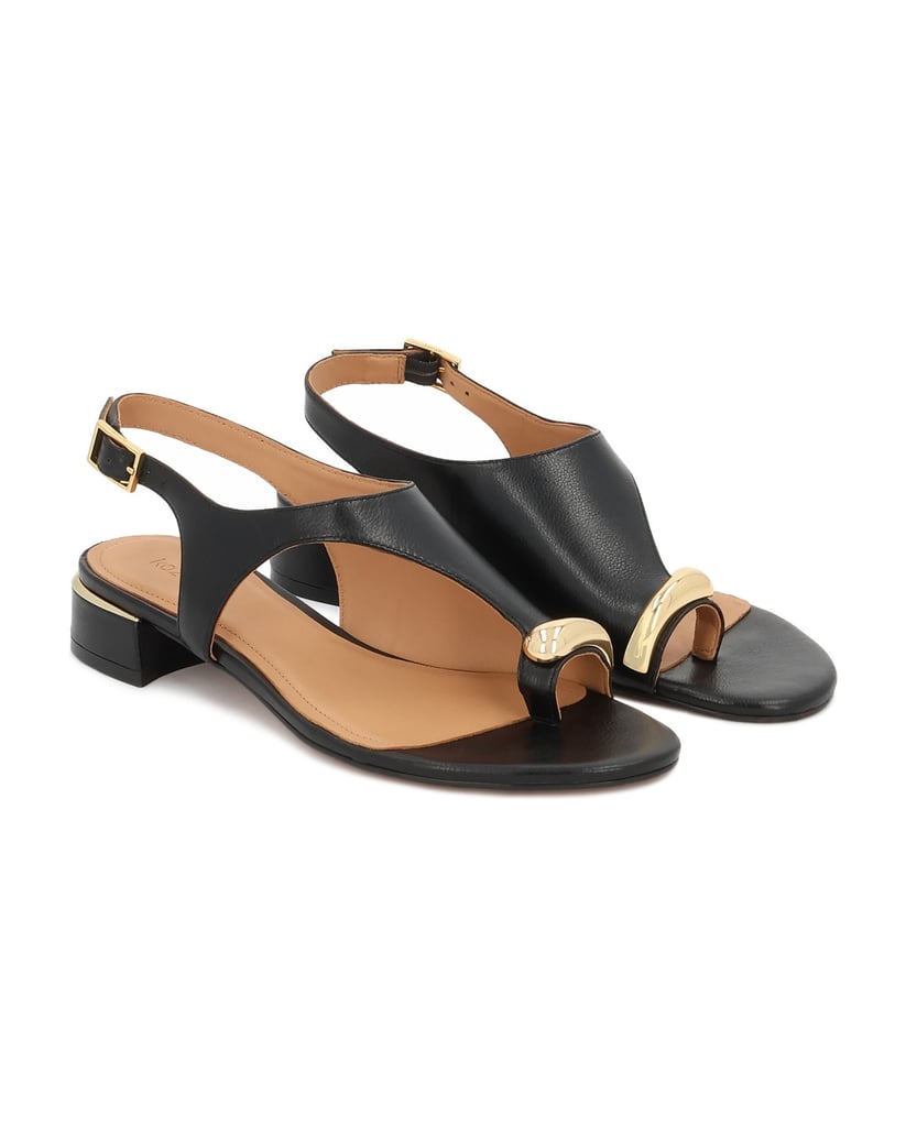 Kazar-Niedrige-Sandalen-aus-Leder-mit-Metallverzierung-schwarz