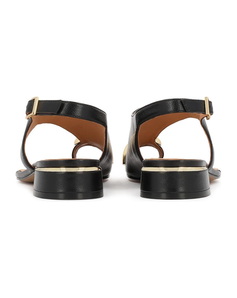 Kazar-Niedrige-Sandalen-aus-Leder-mit-Metallverzierung-schwarz