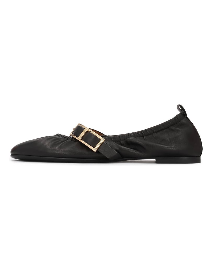 Kazar-Schwarze-Ballerinas-mit-Gummizug-am-Schaft-schwarz