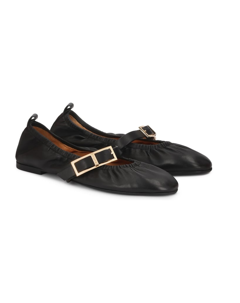 Kazar-Schwarze-Ballerinas-mit-Gummizug-am-Schaft-schwarz