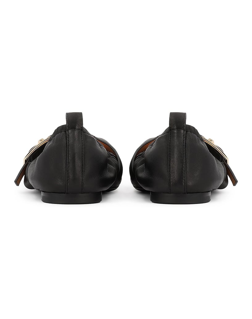 Kazar-Schwarze-Ballerinas-mit-Gummizug-am-Schaft-schwarz