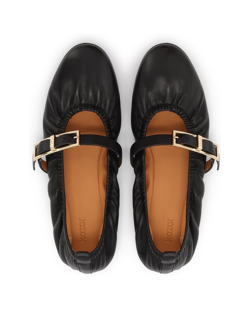 Kazar-Schwarze-Ballerinas-mit-Gummizug-am-Schaft-schwarz