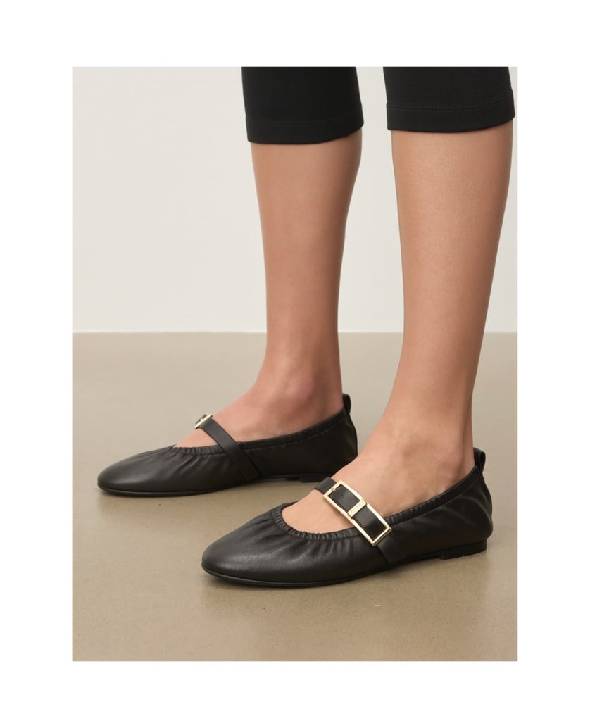 Kazar-Schwarze-Ballerinas-mit-Gummizug-am-Schaft-schwarz