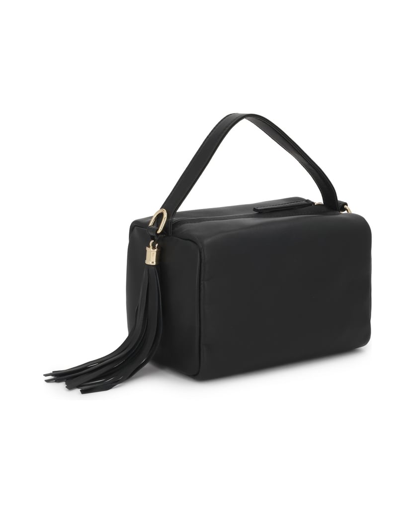 Kazar-Schwarze-Lederhandtasche-mit-Schlüsselanhänger-mit-einer-Kupplung-schwarz