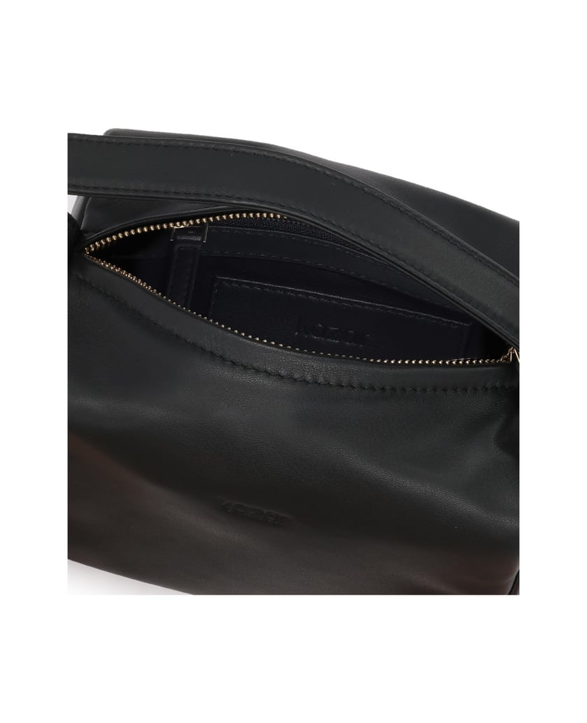 Kazar-Schwarze-Lederhandtasche-mit-Schlüsselanhänger-mit-einer-Kupplung-schwarz